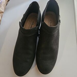 Clarks Charlten Grace Ankle Booties Women's Size 8 M  Black Leather Casual